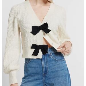 Express V Neck Bow Sweater